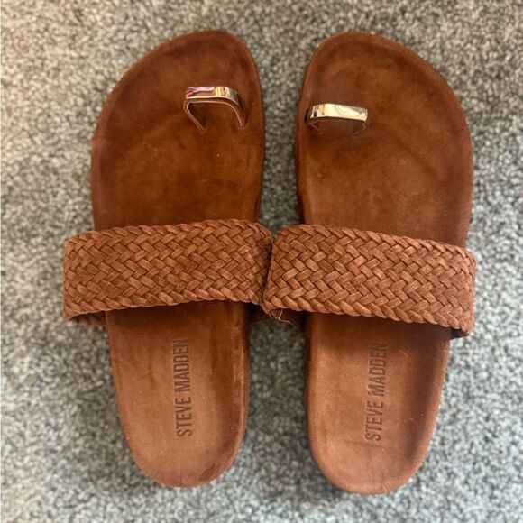 Steve Madden Somona Brown Suede Sandals 7.5 - Picture 1 of 2